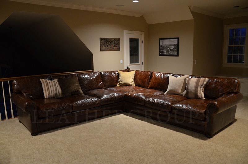 Michael S Langston Leather Sectional, Oversized Leather Sectional Sofa