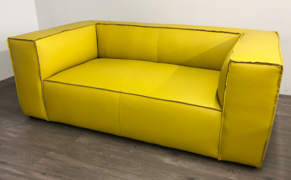 84"L x 47"D Bonham Sofa in Italian Jet Lemongrass - Front View