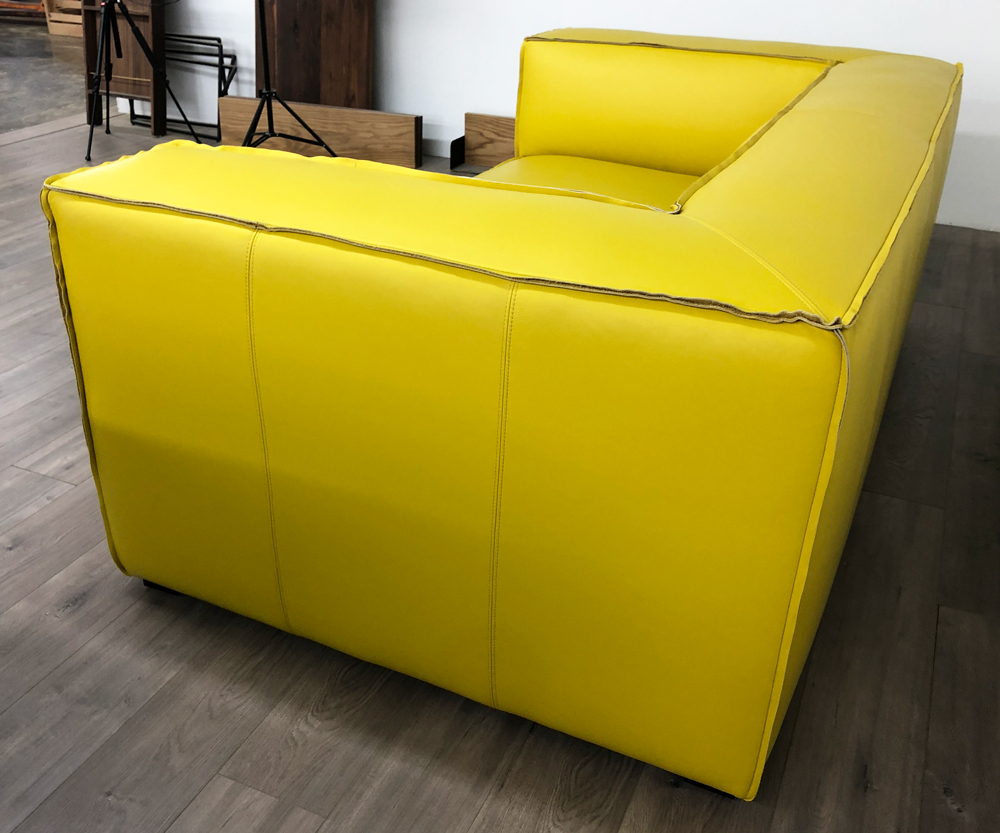 84"L x 47"D Bonham Sofa in Italian Jet Lemongrass - Side View