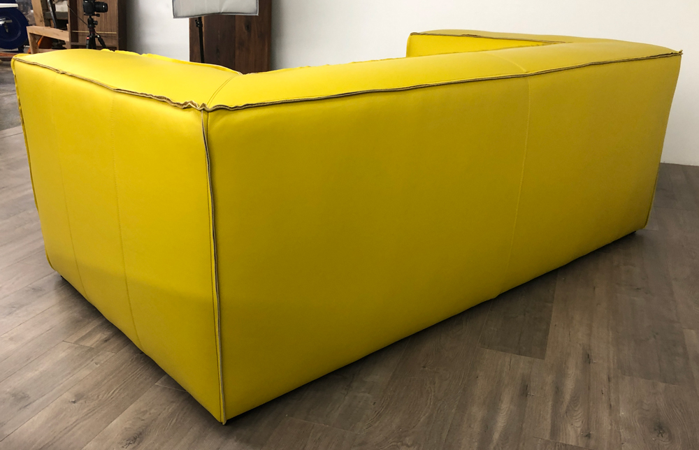 84"L x 47"D Bonham Sofa in Italian Jet Lemongrass - Rear View