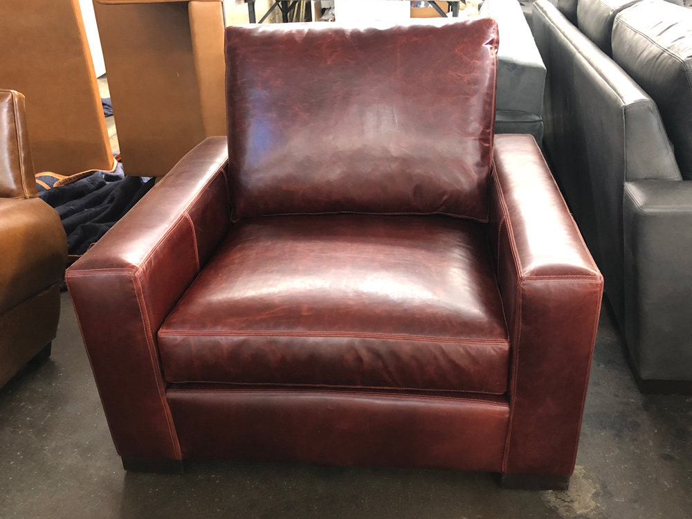 Braxton Leather Chair in Italian Brompton Walnut Leather