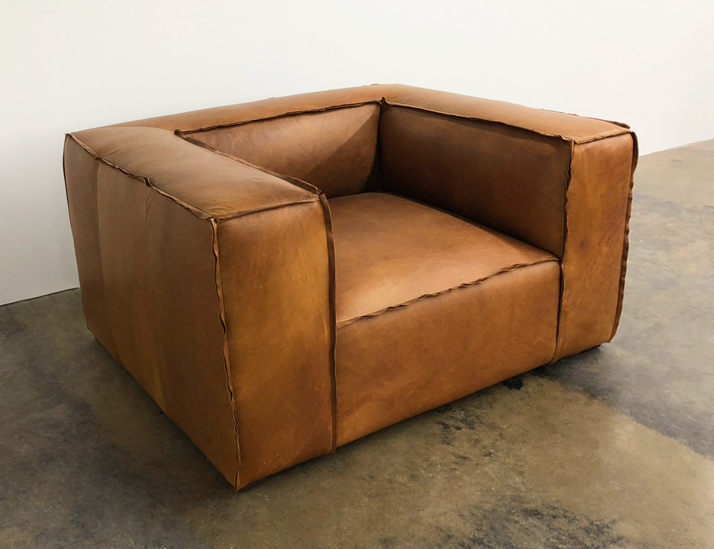 Bonham Leather Chair in Italian Berkshire Chestnut - 47 inch depth