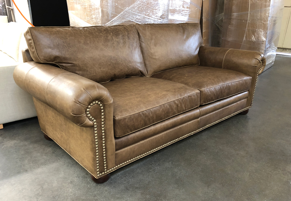 Langston Leather Sofa In Italian