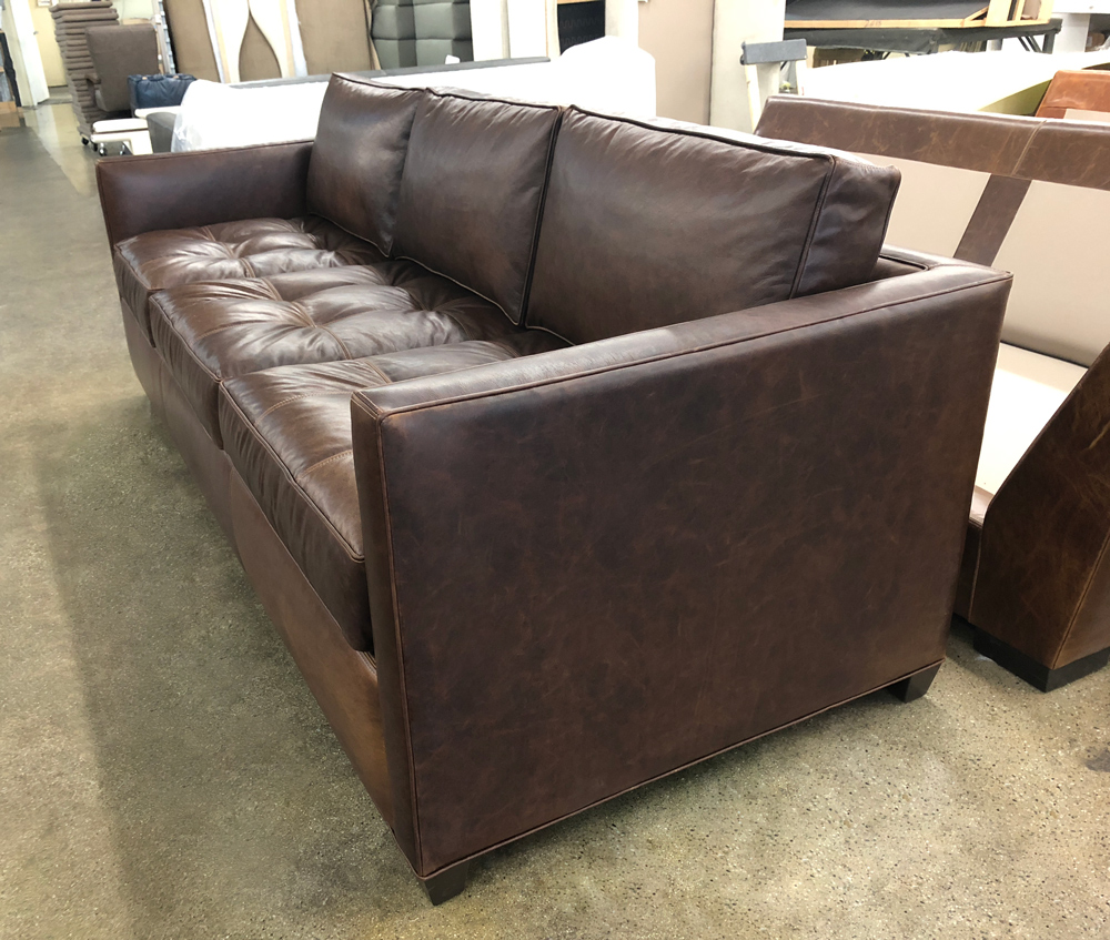 Arizona Leather Sofa in Italian Berkshire Cocoa - raf side view