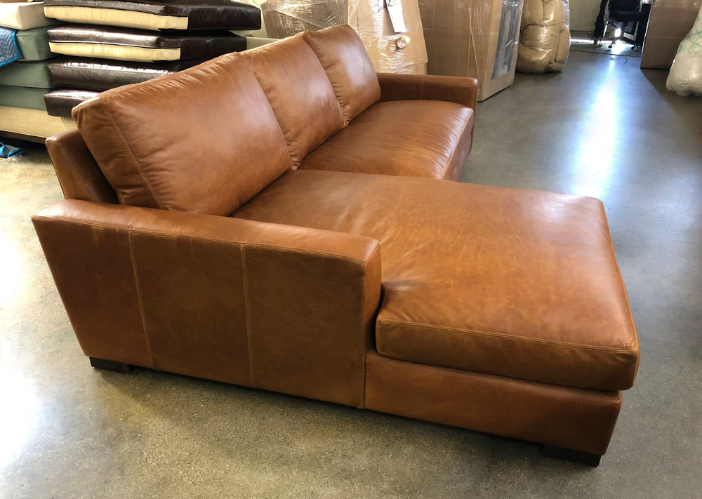Laf Braxton Leather Sofa Chaise, Brown Leather Sofa With Chaise