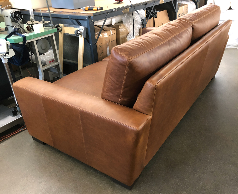 Braxton Twin Cushion Sofas in Berkshire Chestnut - 84"L x 46"D - RAF Rear View