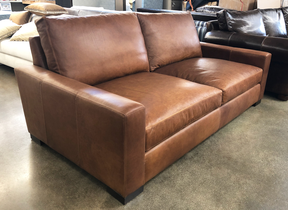 Braxton Twin Cushion Sofas in Berkshire Chestnut - 84"L x 46"D - LAF View