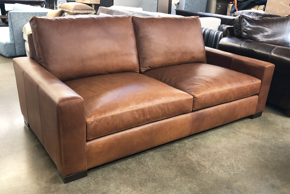 Braxton Twin Cushion Sofas in Berkshire Chestnut - 84"L x 46"D - LAF Front View