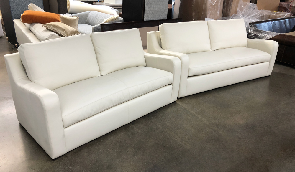 6ft and 7ft Julien Slope Arm Sofa in Italian Jet Soul White Leather