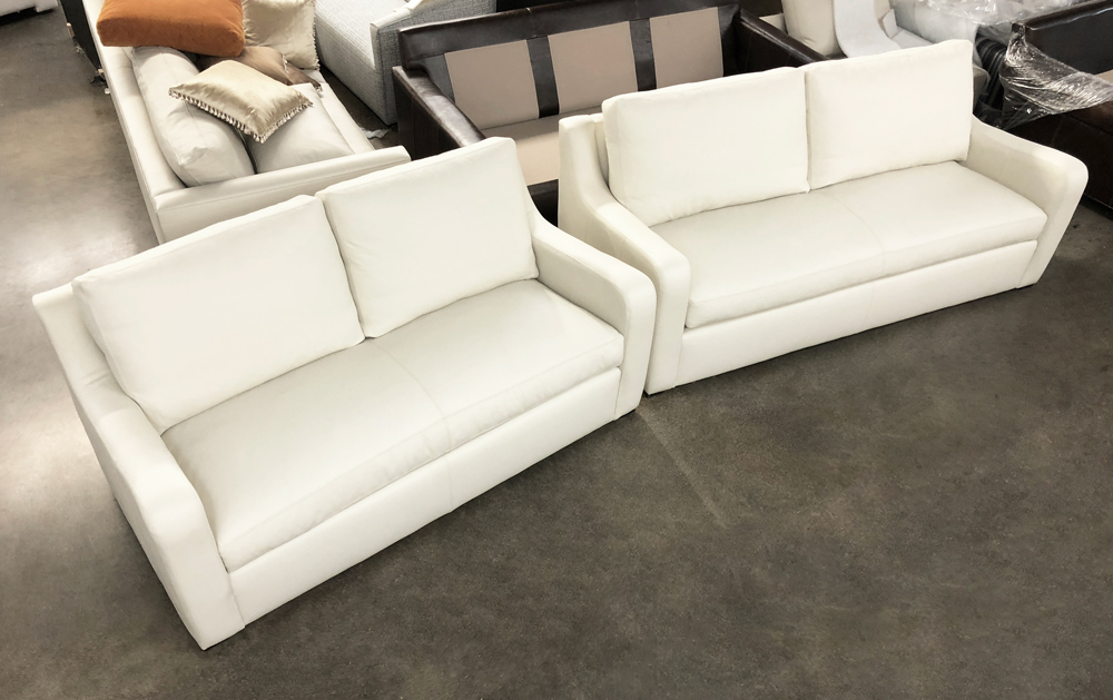 6ft and 7ft Julien Slope Arm Sofa in Italian Jet Soul White Leather - High View