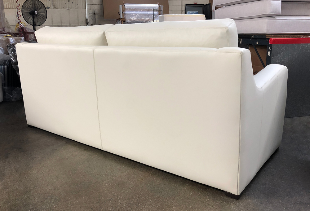 Julien Slope Arm Leather Sofa in Jet Soul White Leather - Rear view