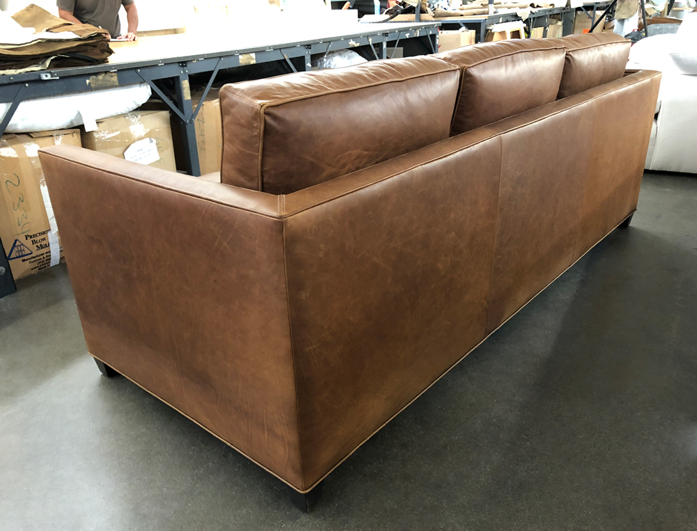 Arizona Leather Sofa in Italian Berkshire Chestnut Leather - RAF rear view