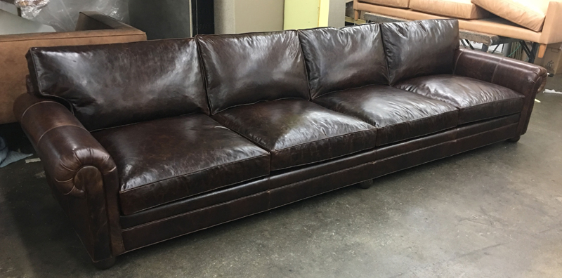 Langston 156 inch Leather Sofa in Italian Brompton Cocoa