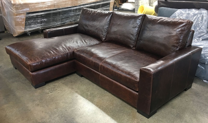 101 inch long Braxton Sofa Chaise Sectional in Italian Brompton Cocoa - right side view