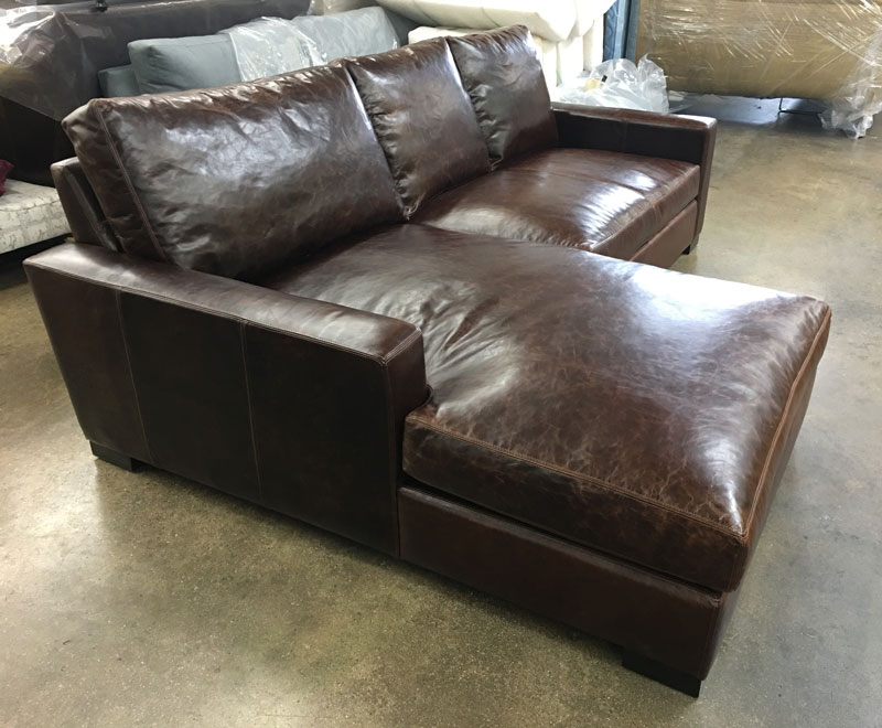 101 inch long Braxton Sofa Chaise Sectional in Italian Brompton Cocoa - left side view