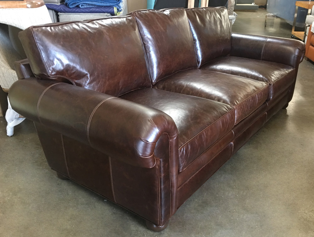 Langston Leather Sofa in Italian Brompton Cocoa Leather