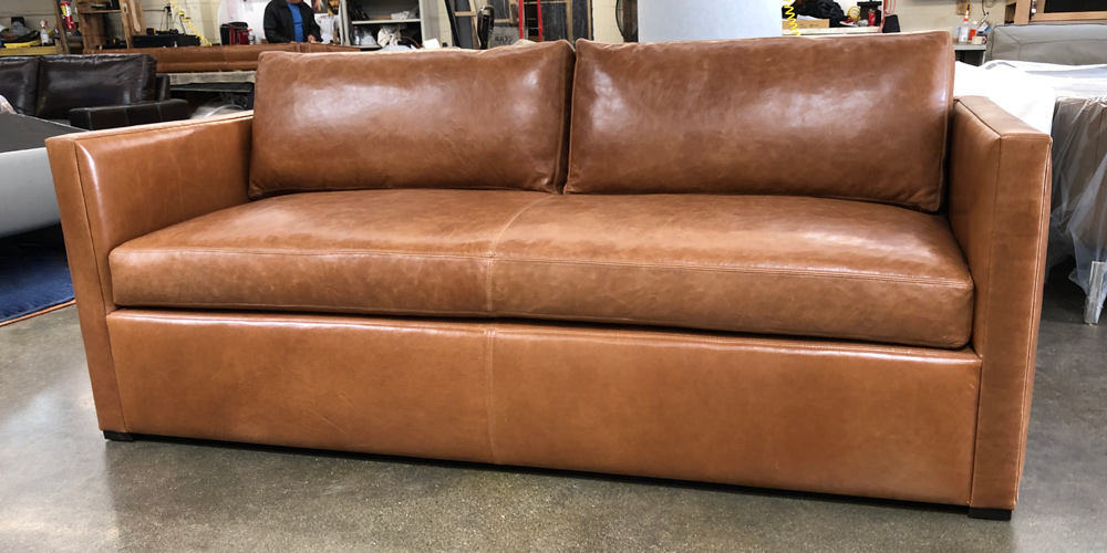 LG2658 - LEAH BROWN - 84" x 39" Oscar Leather Sofa in Italian Mont Blanc Sycamore - Long Beach, NY