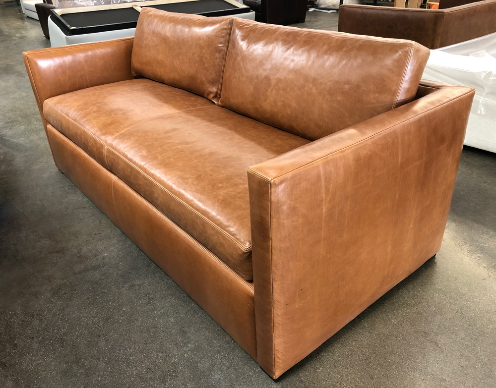 LG2658 - LEAH BROWN - 84" x 39" Oscar Leather Sofa in Italian Mont Blanc Sycamore - Long Beach, NY