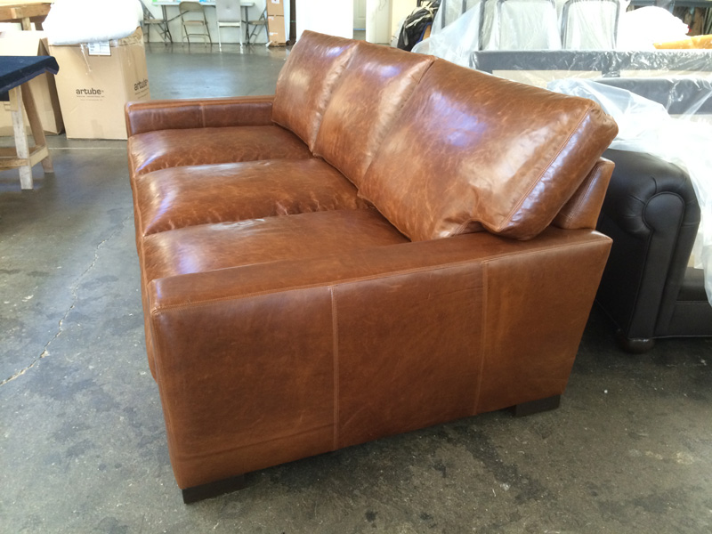 Braxton Leather sofa with custom length and depth