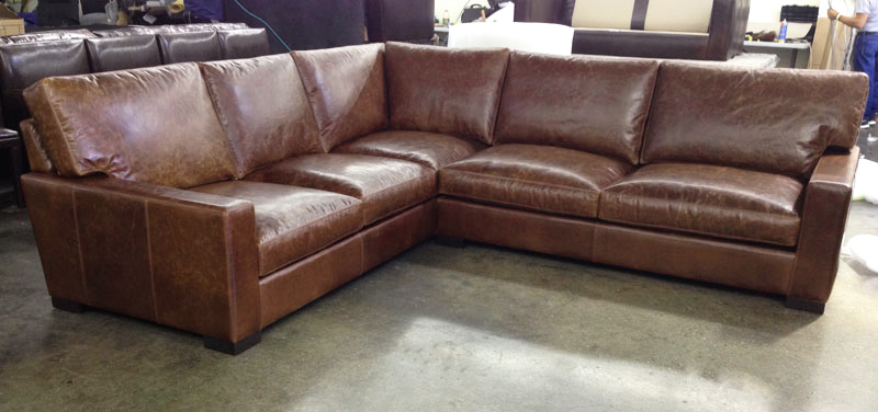 Braxton Corner Sectional in Brompton Classic Leather - center view
