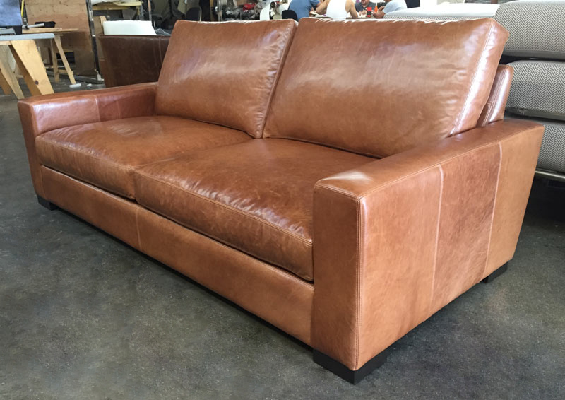 Braxton Leather Sofa in Italian Glove Chestnut Leather