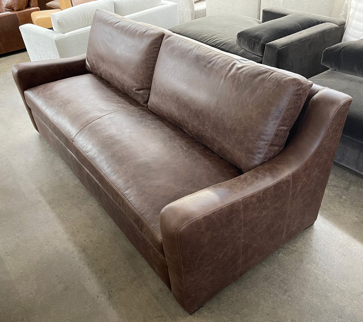 Julien Slope Arm Leather Sofa in Halter-Ranch leather-right high angle