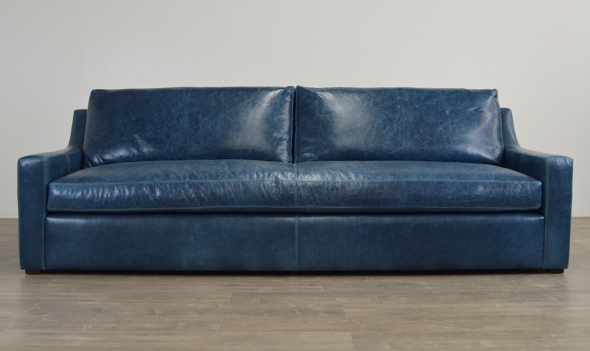 Julien Track Arm Sofa in Mont Blanc Nile Leather - 108" x 42" - Front View