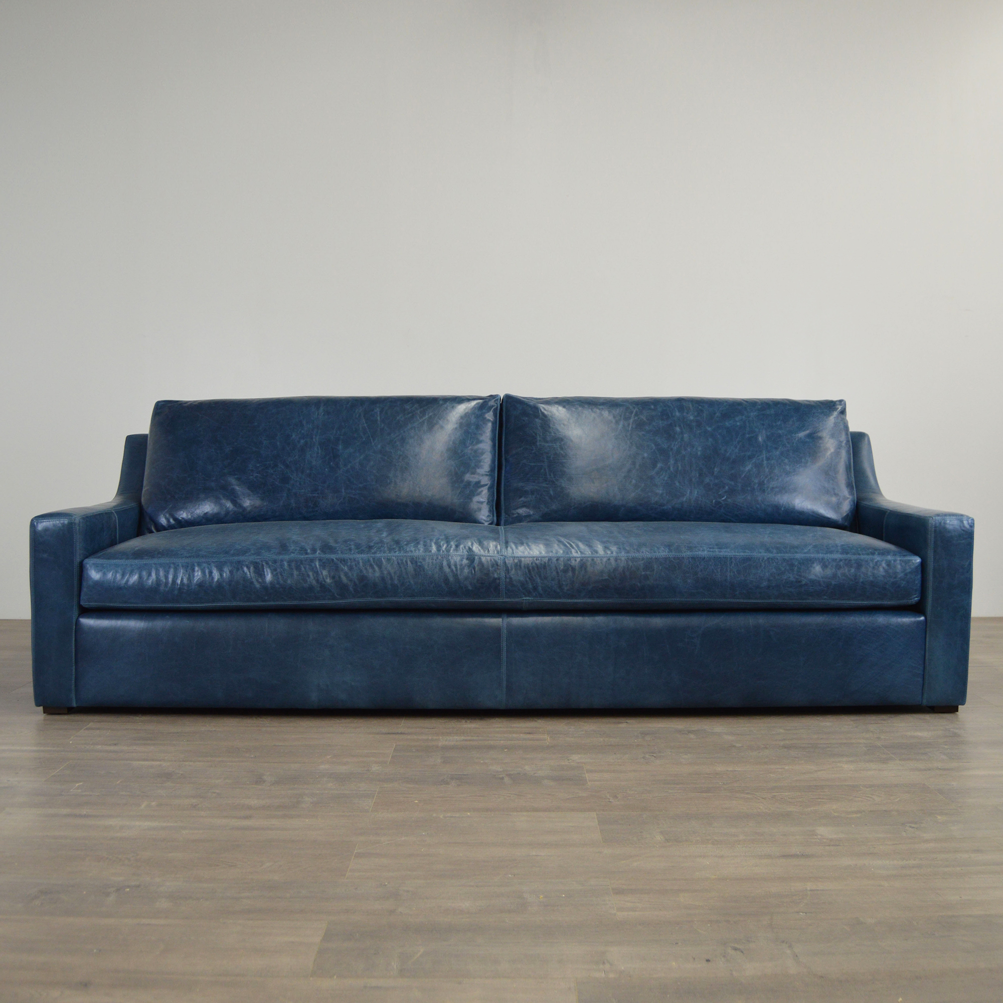 Julien Track Arm Sofa in Mont Blanc Nile Leather - 108" x 42" - Front View