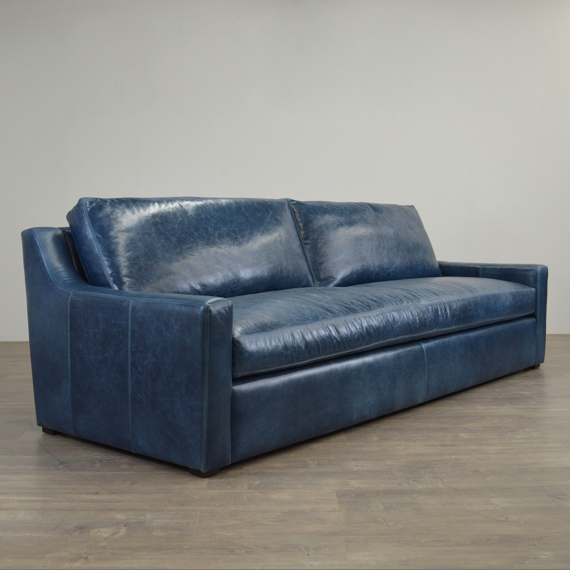 Julien Track Arm Sofa in Mont Blanc Nile Leather - 108" x 42" - Front Angle View