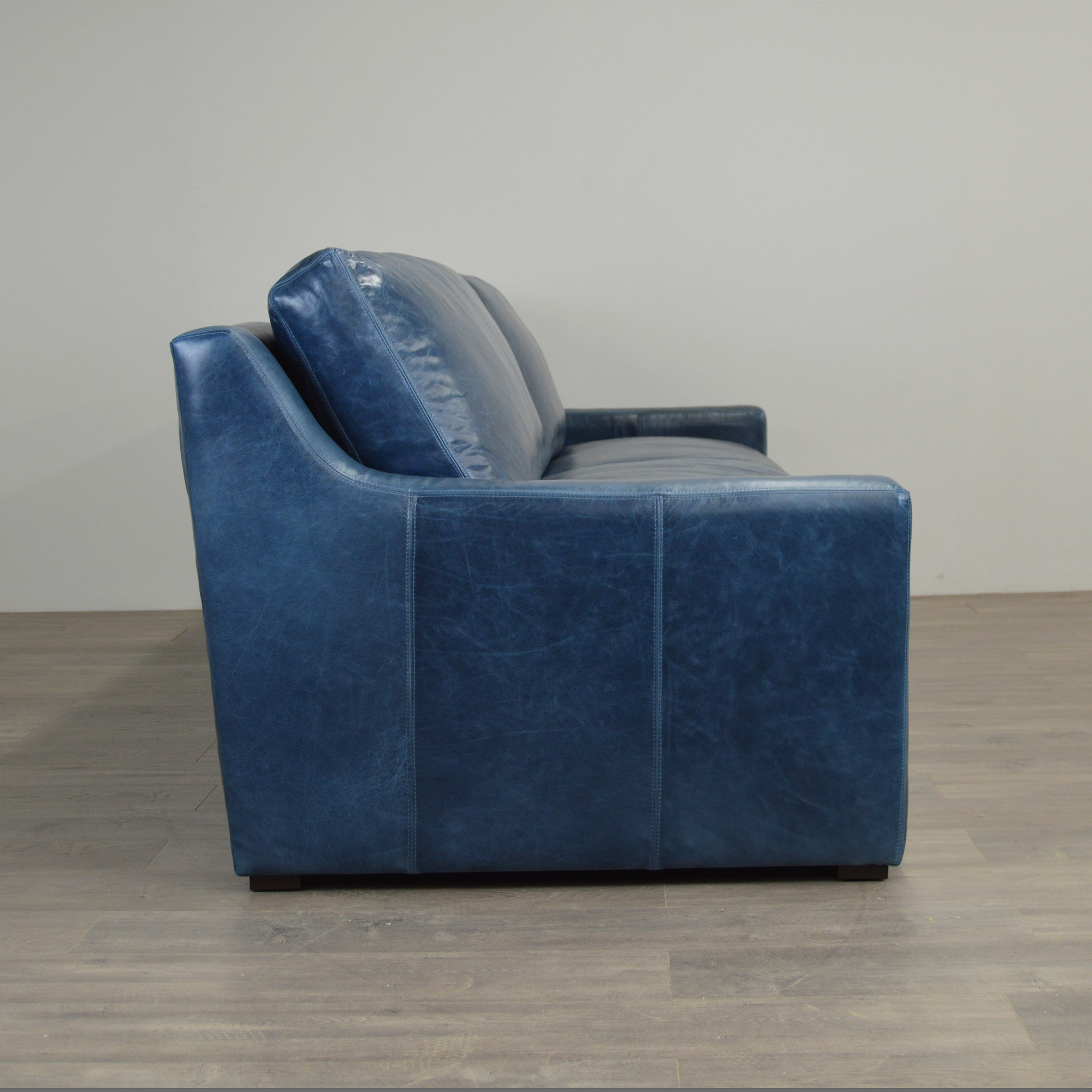 Julien Track Arm Sofa in Mont Blanc Nile Leather - 108" x 42" - Side View Julien Track Arm Sofa in Mont Blanc Nile Leather - 108" x 42" - Side View