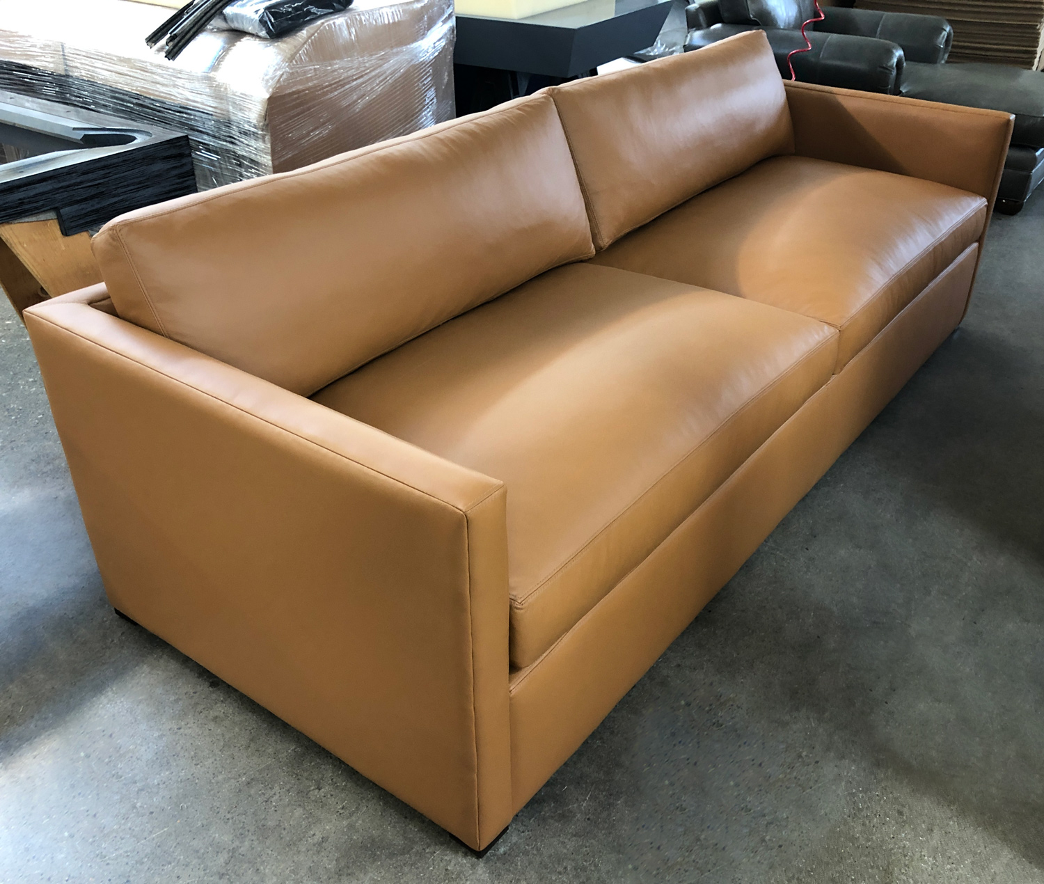 Oscar Leather Sofa - Tribeca Parquet Leather - 108"L x 43"D - high left angle view