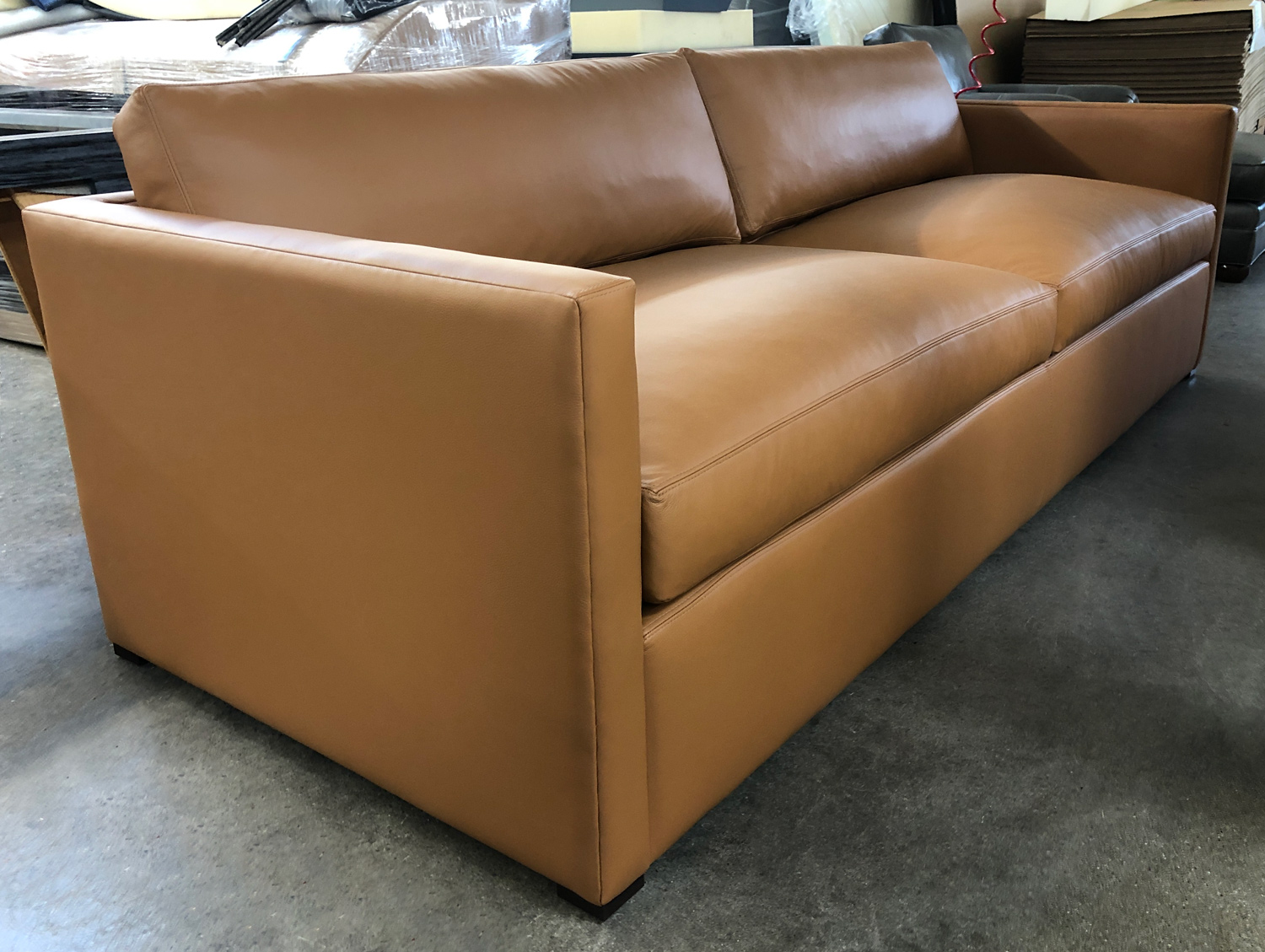 Oscar Leather Sofa - Tribeca Parquet Leather - 108"L x 43"D - left front angle view