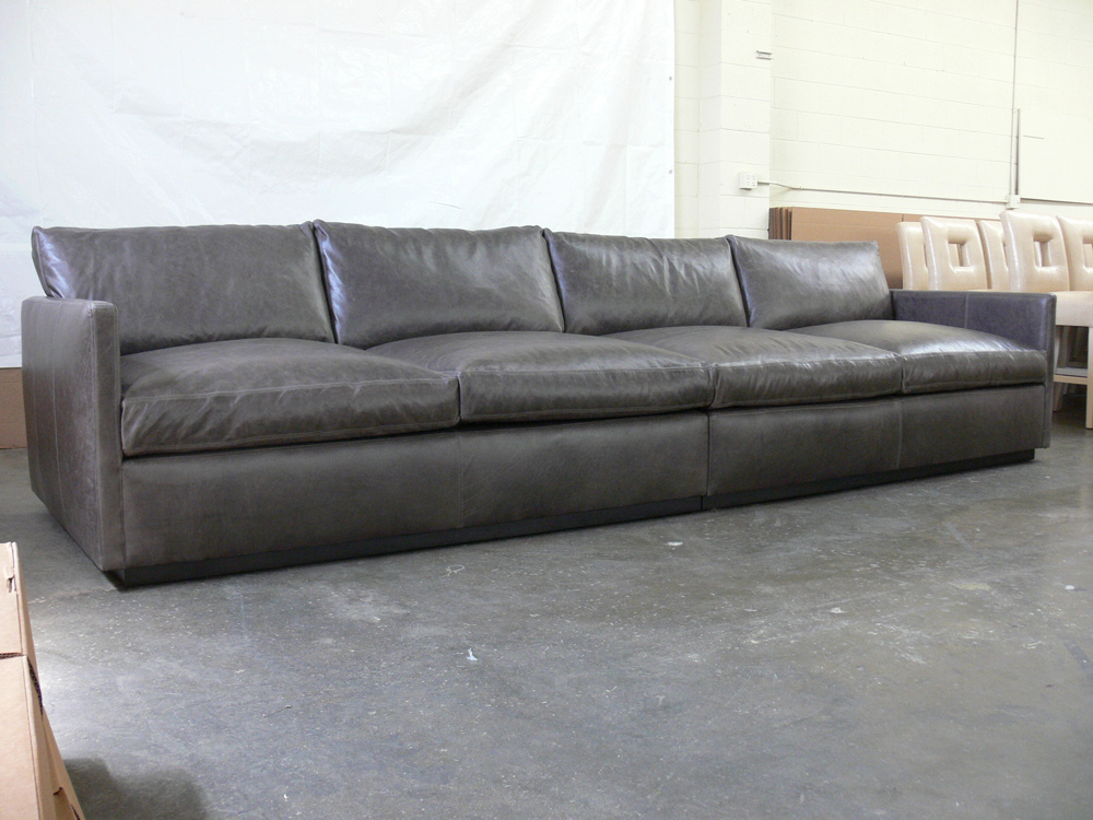 Dexter Leather Sofa - 144" Shown in Mont Blanc Wolf