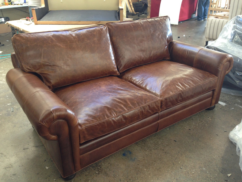 84" Langston Leather Sofa in Brompton Classic