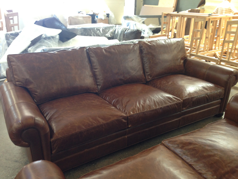 108" Langston Leather Sofa in Brompton Classic