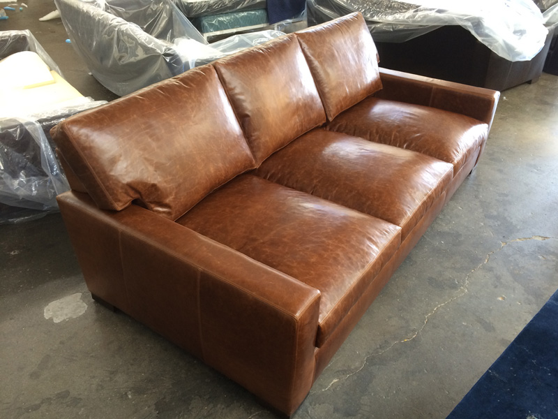 Super Deep Custom Braxton Leather Sofa