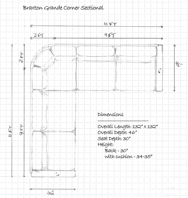 Rough Draft of this Custom Leather Sectional