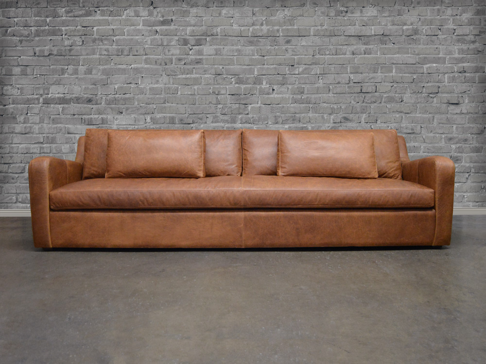 Julien Slope Arm Leather Sofa, Best Full Grain Leather Sofa Brands