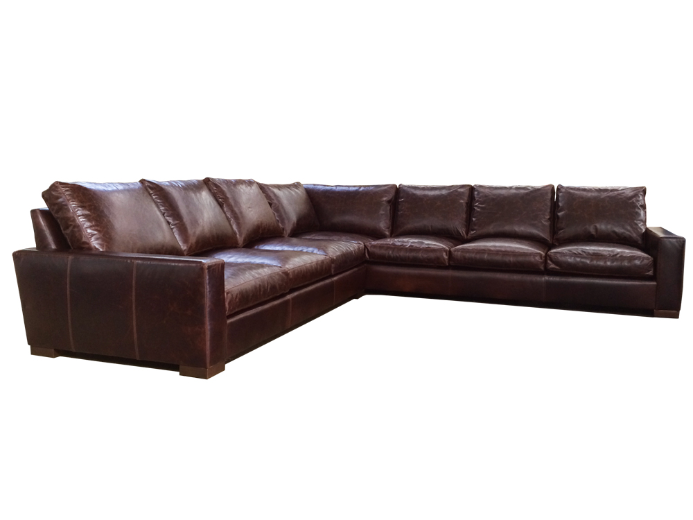 Braxton Leather "Grand Corner" Sectional Sofa