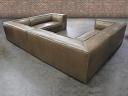 Rear angle view of Bonham Leather U-Sofa Sectional in Brighton Dune Leather