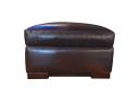 Braxton Leather Ottoman in Italian Brompton Cocoa Leather