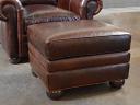 Langston Leather Ottoman in Italian Brompton Cocoa Leather