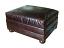 Langston Leather Cocktail Ottoman in Italian Brompton Cocoa Leather