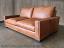 The Braxton Twin Cushion Leather Sofa in Berkshire Chestnut with Nail Head Trim