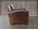 Atlas Leather Chair in Italian Brompton Cocoa Mocha - side view