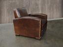 Atlas Leather Chair in Italian Brompton Cocoa Mocha - side angle view
