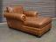 Front angle view of the Langston Leather Chaise in Italian Brompton Classic Vintage