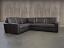 Front view of Braxton Mini Leather "L" Sectional Sofa in Berkshire Anthracite