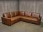 Front view of Braxton Mini Leather "L" Sectional Sofa in Italian Brompton Classic Vintage