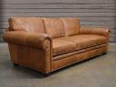 Langston Leather Sofa in Italian Brentwood Tan - front angle view